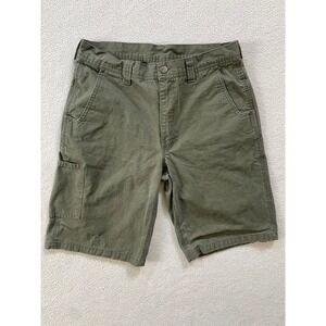 Key Mens 32 Cargo Shorts Olive Green Ripstop Cotton Canvas Utility Carpenter
